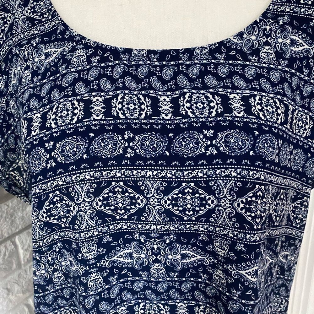 Bohemian Style Printed Short Sleeve Top / Blouse - Picture 4 of 5